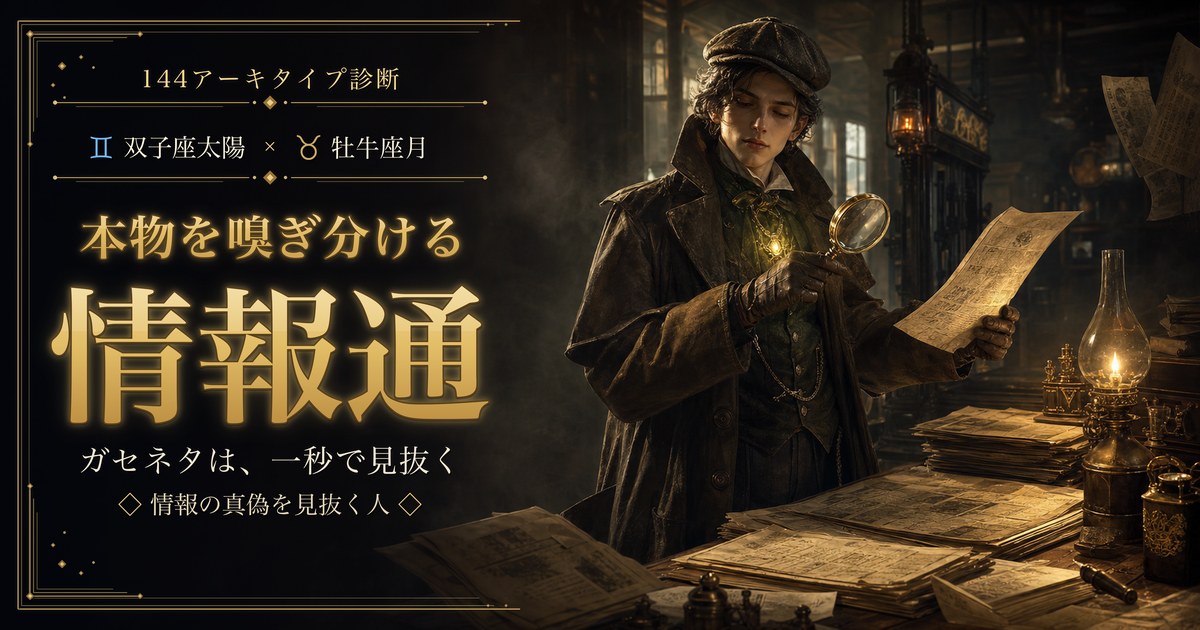 双子座 × 牡牛座 — 本物を嗅ぎ分ける情報通