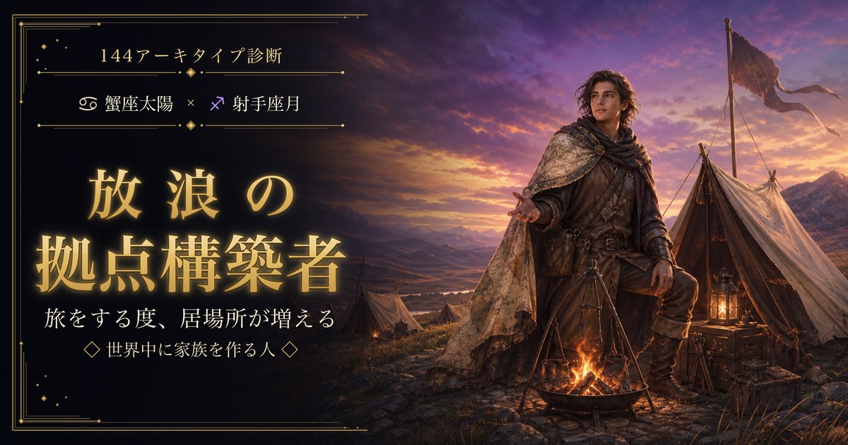 蟹座 × 射手座 — 放浪の拠点構築者