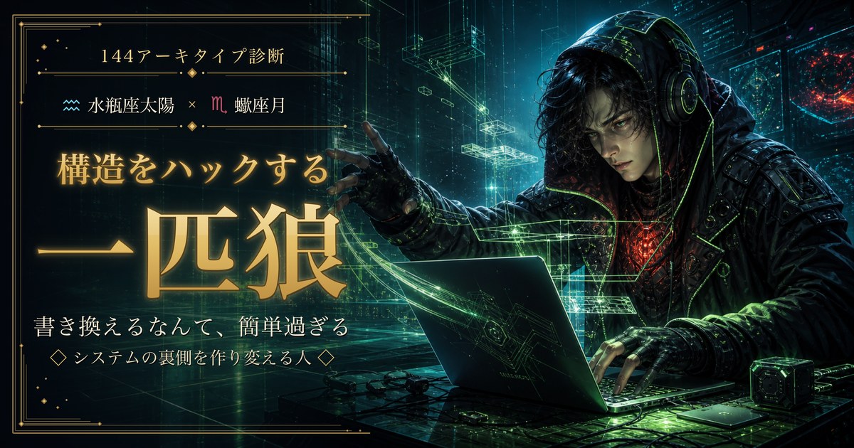 水瓶座 × 蠍座 — 構造をハックする一匹狼