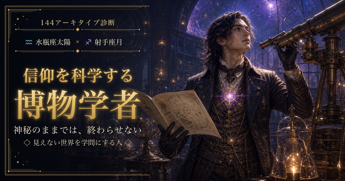 水瓶座 × 射手座 — 信仰を科学する博物学者